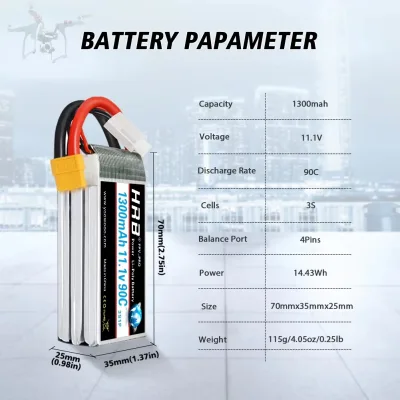 Batterie LiPo 3S 11,1 V 1300 mAh – image 2