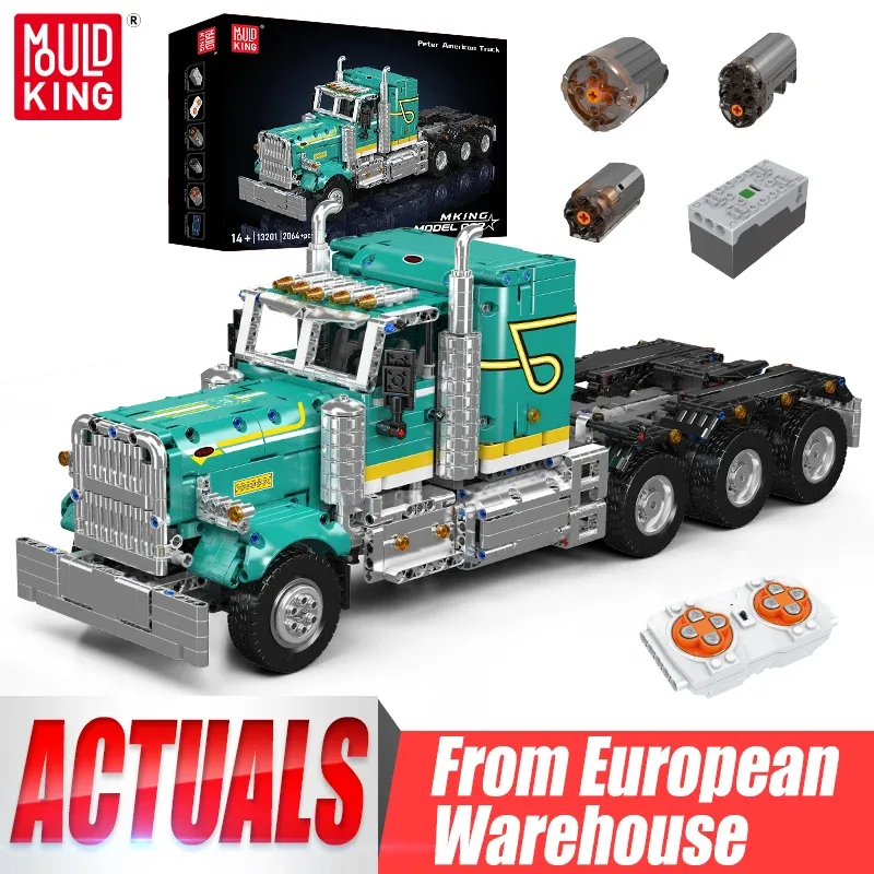 Camion américain télécommandé en briques