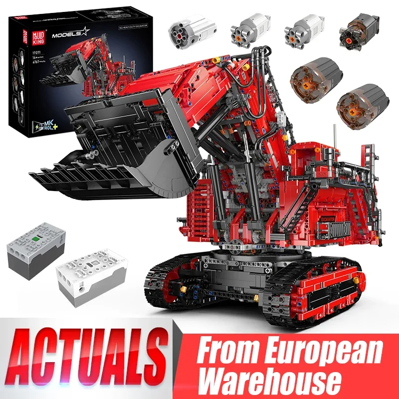 Camion excavatrice en blocs de construction