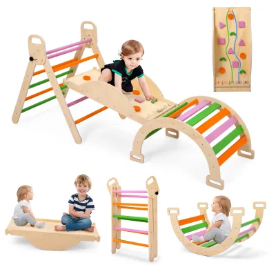 Ensemble d'escalade pliable en bois