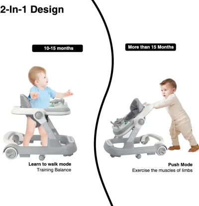 Marche-bébé 2 en 1 à plateau – image 2