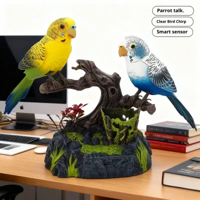 Oiseau électronique interactif en résine – image 2
