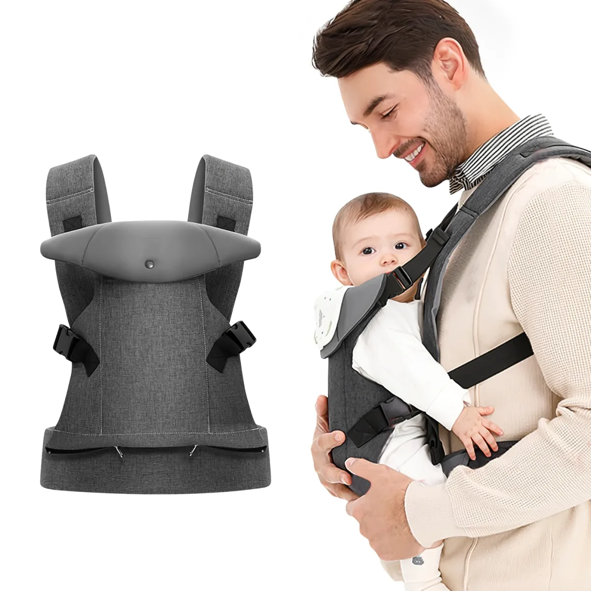 Porte-bébé ergonomique à sangles réglables