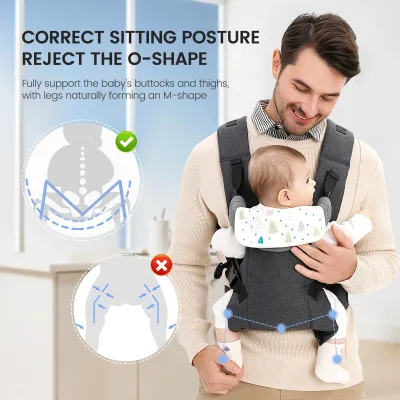 Porte-bébé ergonomique à sangles réglables – image 3