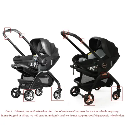 Poussette 3 en 1 pliable, nouveau-né – image 2