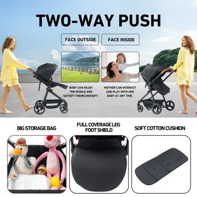 Poussette pliable 3 en 1 en aluminium – image 3