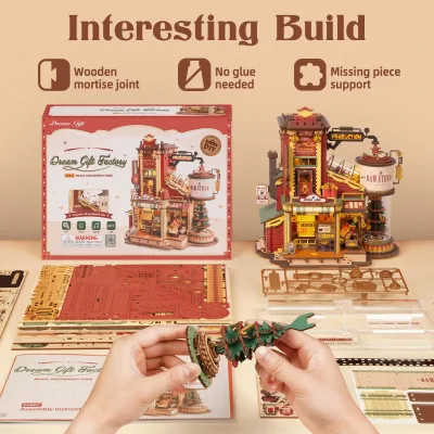 Puzzle 3D en bois fabrique de cadeaux – image 2
