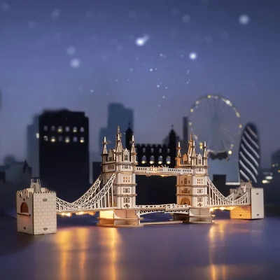 Puzzle 3D en bois Tower Bridge et Big Ben – image 2