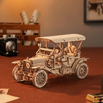 Puzzle 3D voiture classique en contreplaqué – image 3
