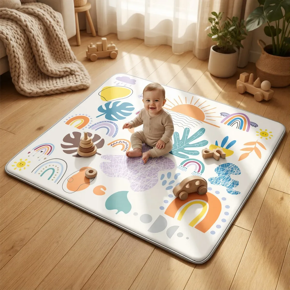 Tapis de jeu bébé en mousse, surface douce