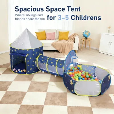 Tente de jeu étoiles avec piscine à balles – image 3